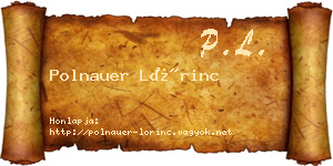 Polnauer Lőrinc névjegykártya
